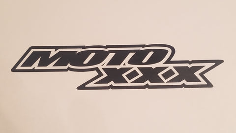 Moto XXX Die Cut Window-Swing Arm Sticker - Black